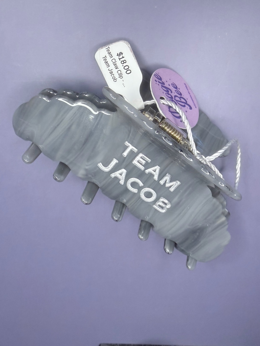 Team Jacob Gray Swirl Women’s Hair Claw Clip